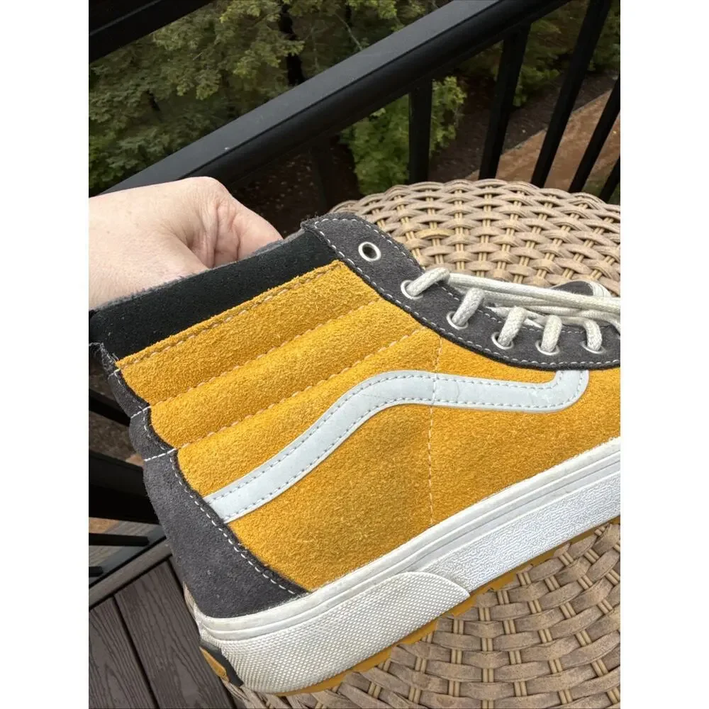 Vans Sk8 Hi Top MTE Juniors 7 Yellow Gray suede shoes Skate Shoes Sneakers